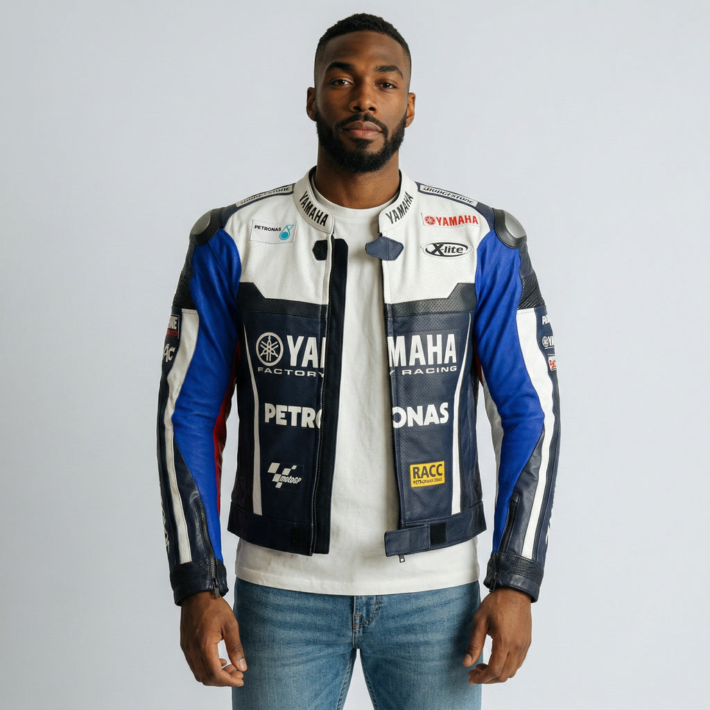 Yamaha Petronas Factory Racing Motorcycle Leather Jacket