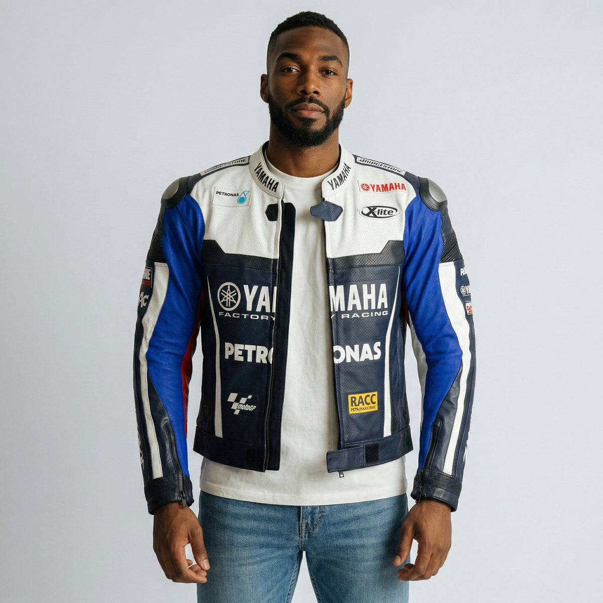 Yamaha Petronas Factory Racing Motorcycle Leather Jacket