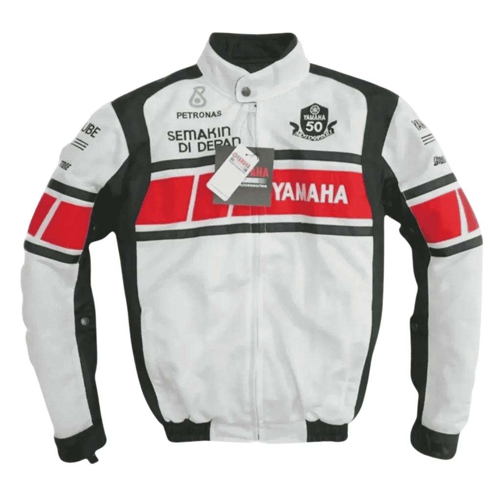 Yamaha Men’s White CE-Certified Mesh Motorcycle Jacket