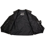 Event Leather ELL4900 Women's Classic Black Genuine Leather Side Laced Motorcycle Riders Vest w/ 9 Patches