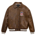 Avirex Iconic Brown Leather Bomber Jacket