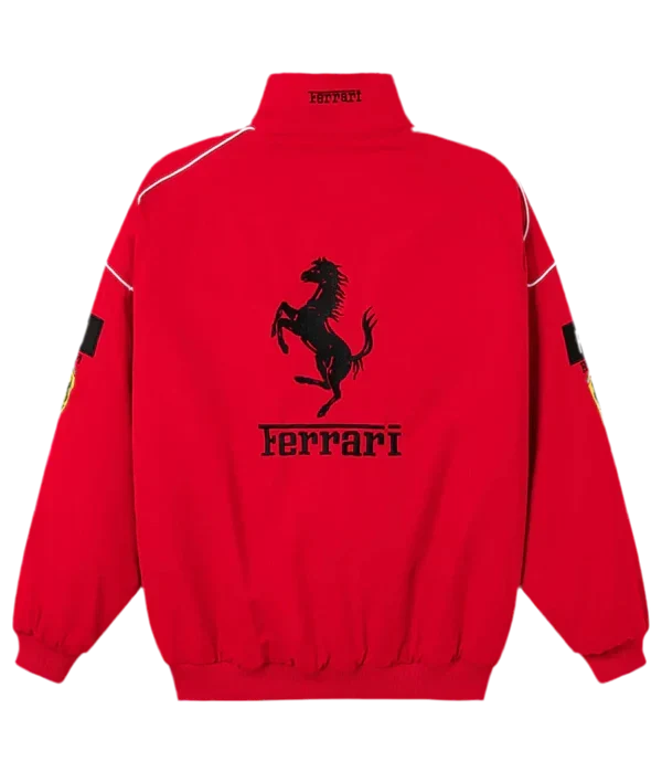 Red Ferrari Embroidered Jacket – F1 Sponsor Edition