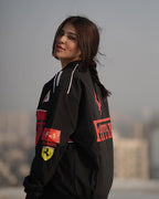 Black Ferrari F1 Racing Jacket – High Definition Print (Unisex)