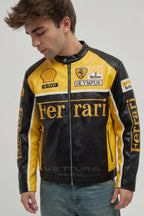 Ferrari F1 Olympus Leather Jacket - Yellow Edition – Ready to Ship
