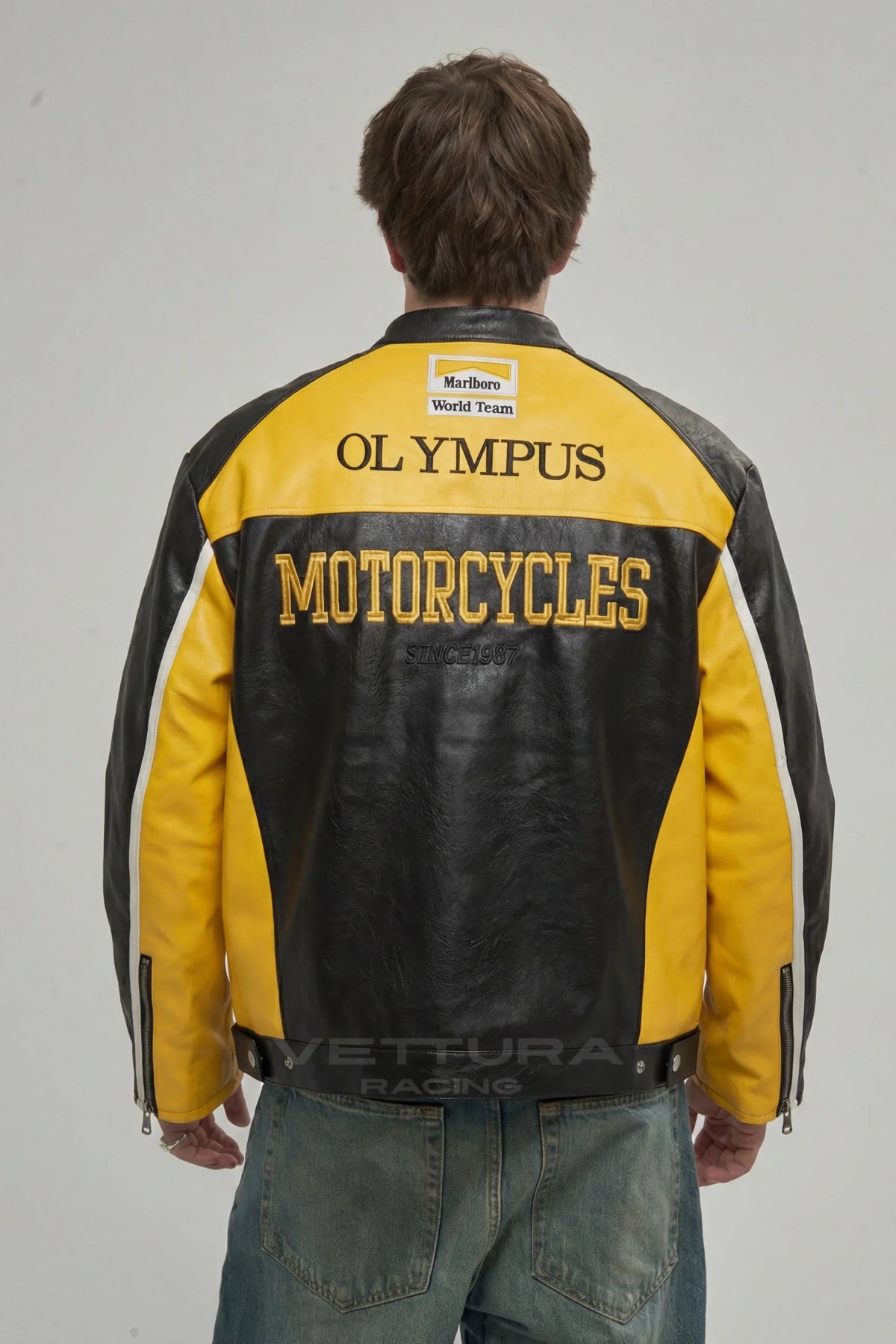 Ferrari F1 Olympus Leather Jacket - Yellow Edition – Ready to Ship