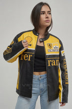 Ferrari F1 Olympus Leather Jacket - Yellow Edition – Ready to Ship