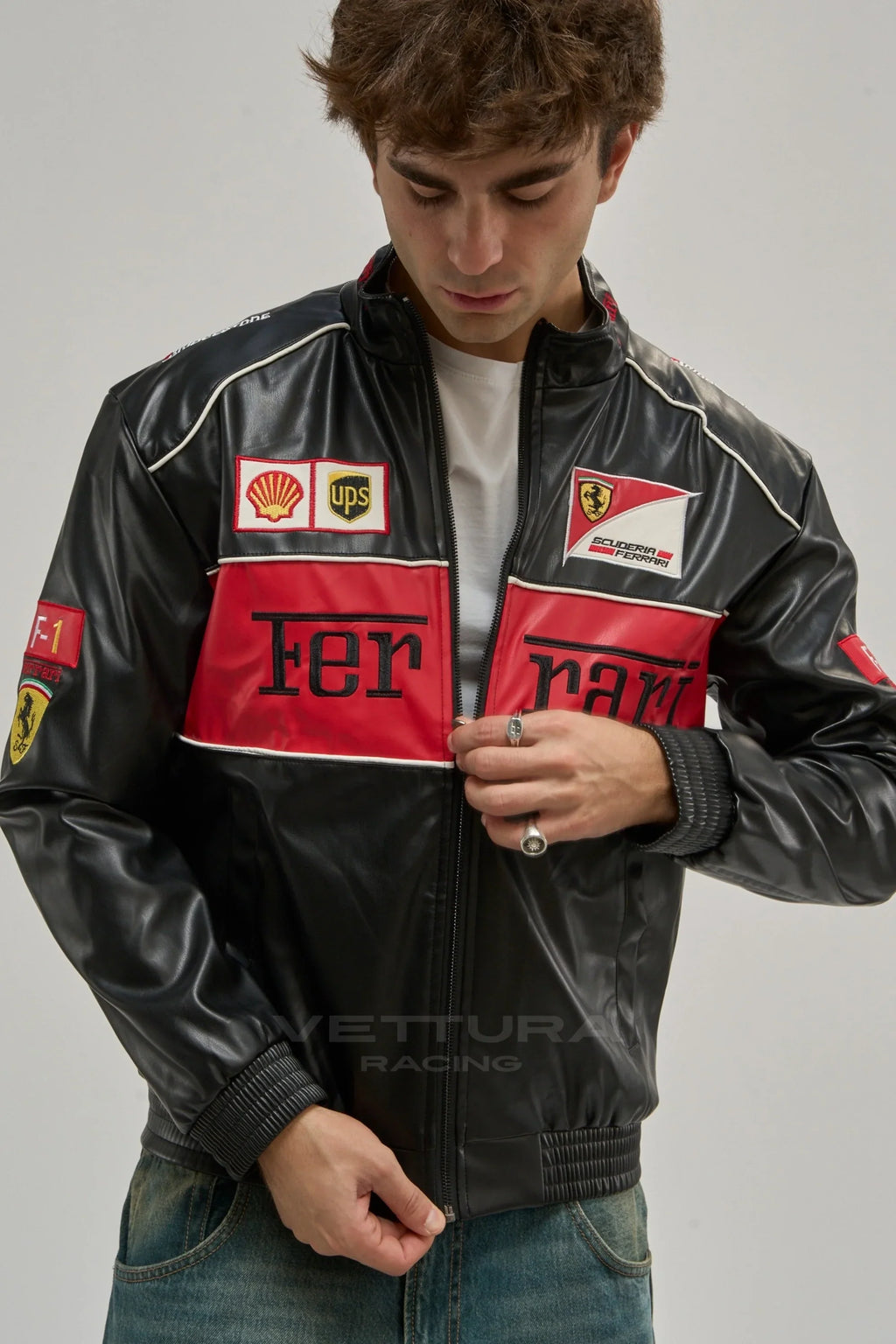 Ferrari F1 Vintage Leather Jacket - Red Edition – Ready to Ship