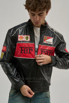 Ferrari F1 Vintage Leather Jacket - Red Edition – Ready to Ship
