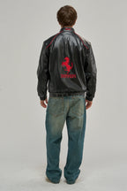 Ferrari F1 Vintage Leather Jacket - White Edition – Ready to Ship