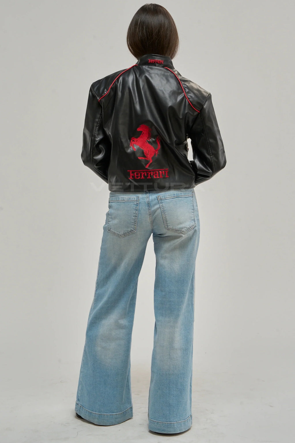Ferrari F1 Vintage Leather Jacket - White Edition – Ready to Ship