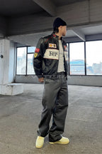 Ferrari F1 Vintage Leather Jacket - White Edition – Ready to Ship