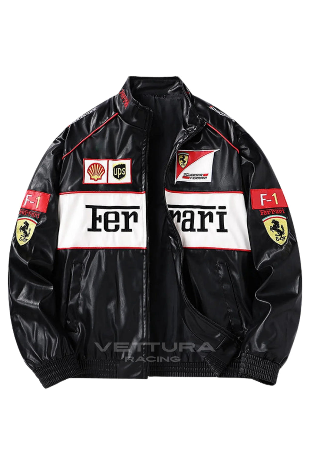 Ferrari F1 Vintage Leather Jacket - White Edition – Ready to Ship