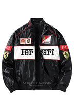 Ferrari F1 Vintage Leather Jacket - White Edition – Ready to Ship