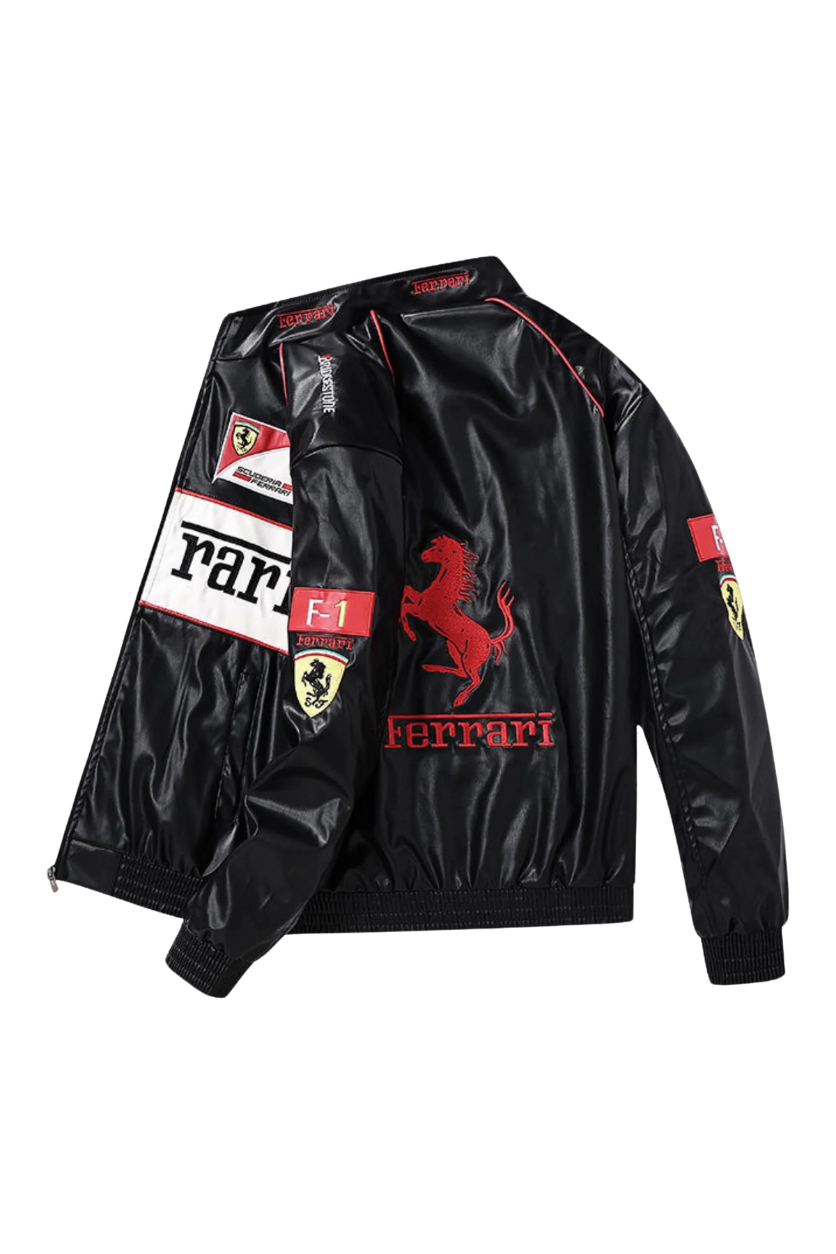 Ferrari F1 Vintage Leather Jacket - White Edition – Ready to Ship