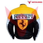 Men's Ferrari F1 Yellow Racing Leather Jacket