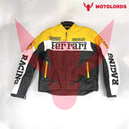 Men's Ferrari F1 Yellow Racing Leather Jacket