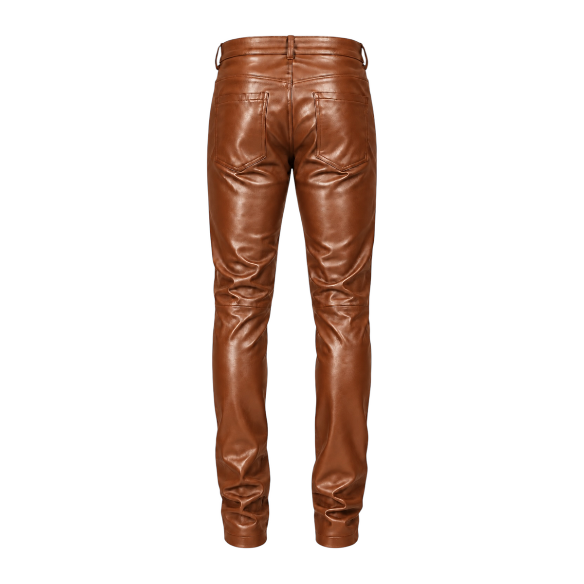 Slim Fit Shiny Leather Pants