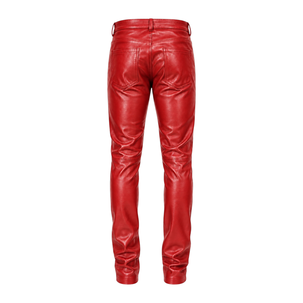 Slim Fit Shiny Leather Pants