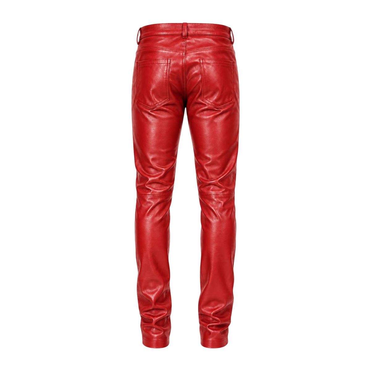 Slim Fit Shiny Leather Pants