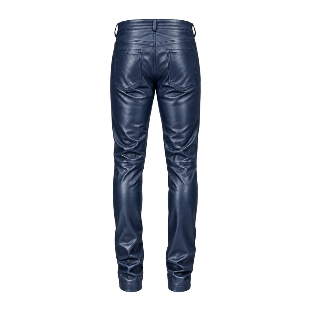Slim Fit Shiny Leather Pants