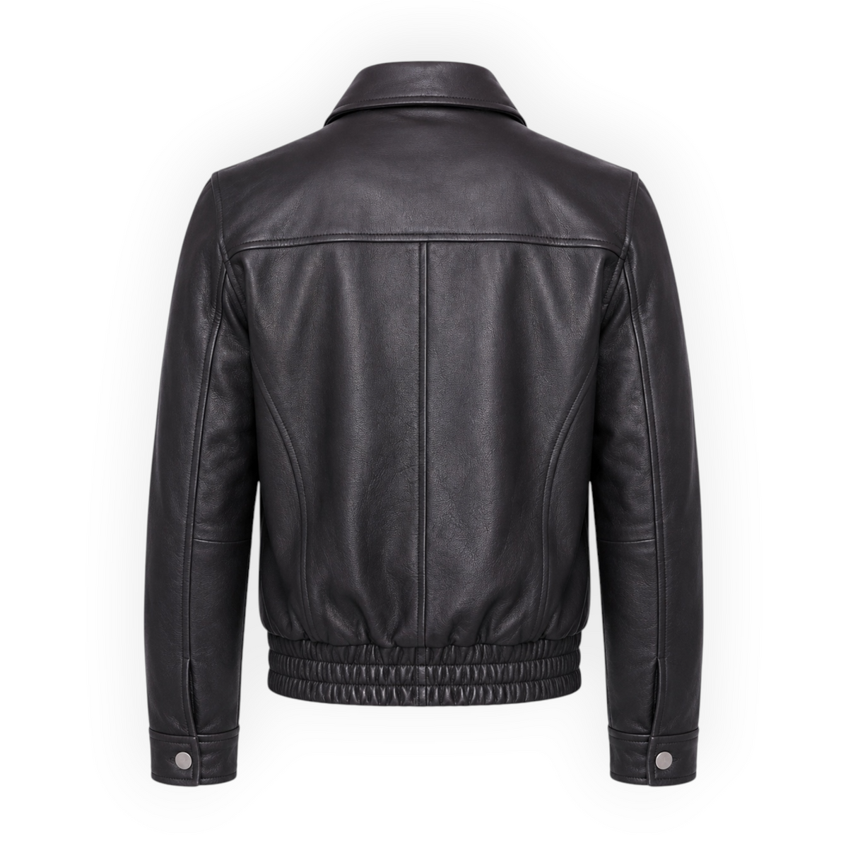 Cow Leather Trucker Jean Jacket