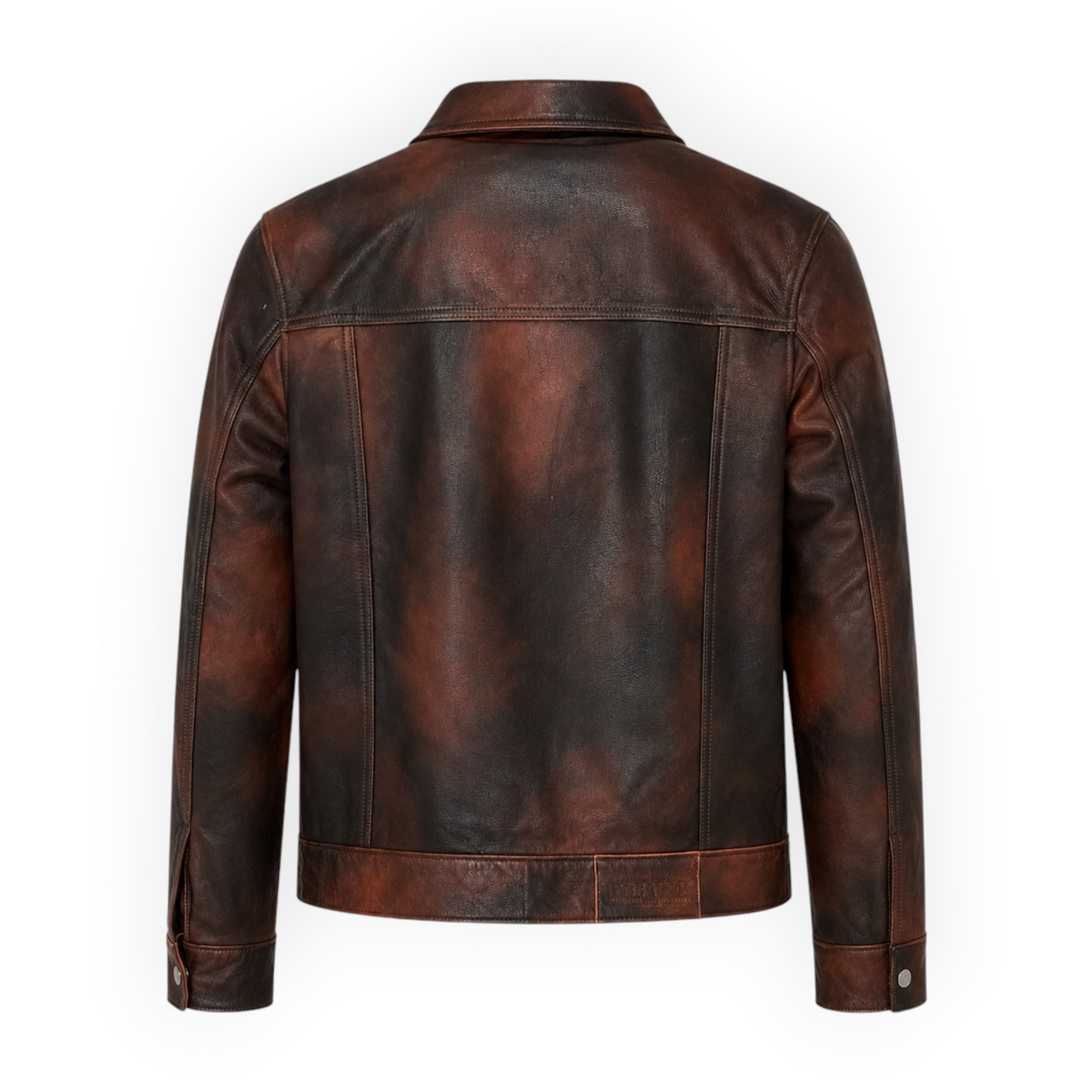 Cow Leather Trucker Jean Jacket