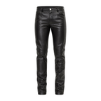 Slim Fit Shiny Leather Pants