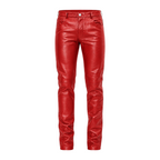 Slim Fit Shiny Leather Pants
