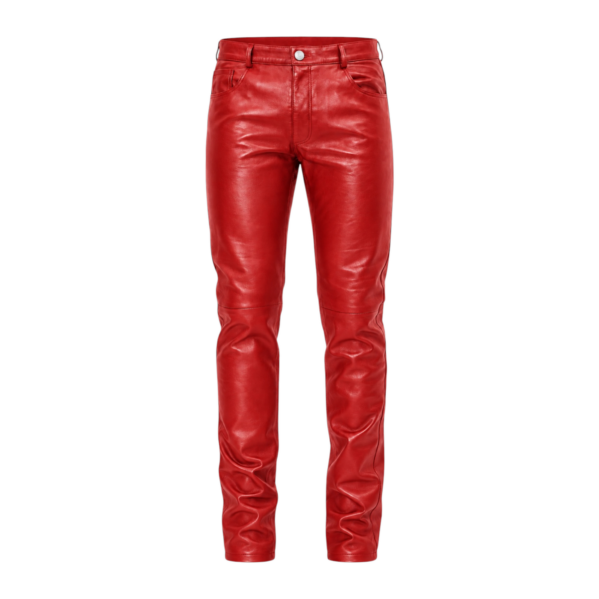Slim Fit Shiny Leather Pants