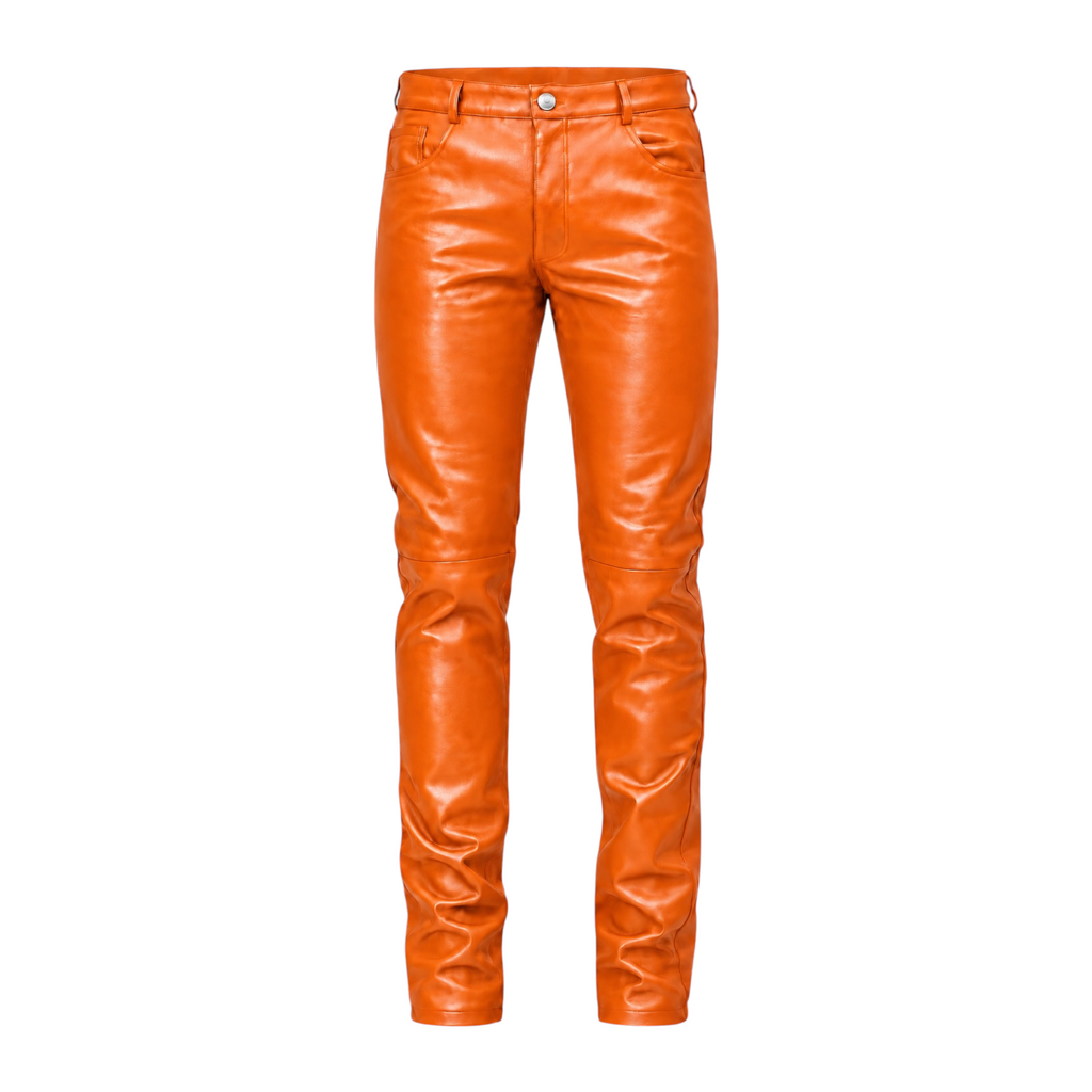 Slim Fit Shiny Leather Pants