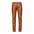 Slim Fit Shiny Leather Pants