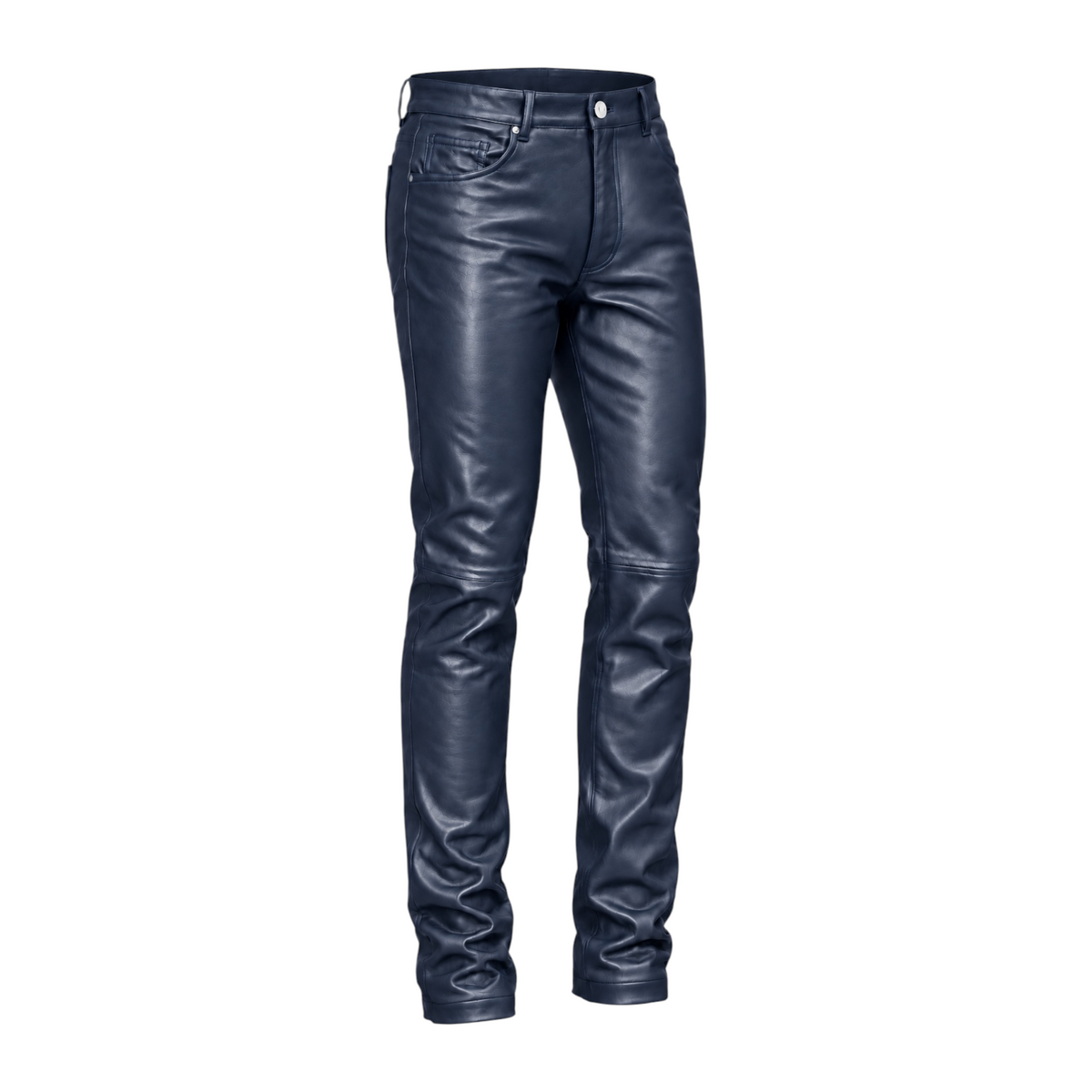 Slim Fit Shiny Leather Pants