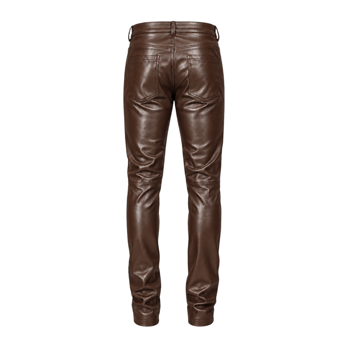Slim Fit Shiny Leather Pants