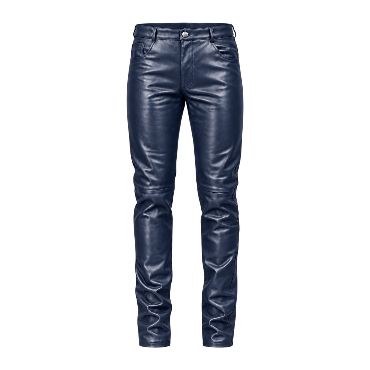 Slim Fit Shiny Leather Pants