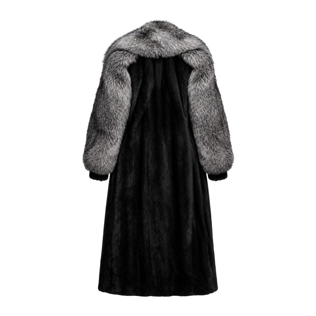 Full Skin Mink Trench Coat with Fox Fur