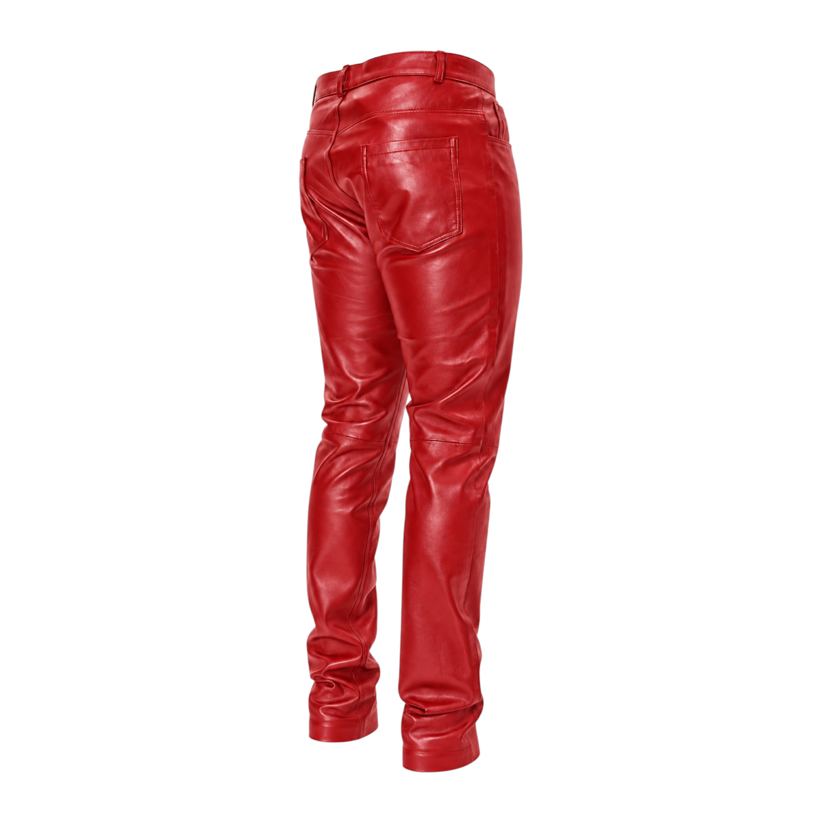 Slim Fit Shiny Leather Pants
