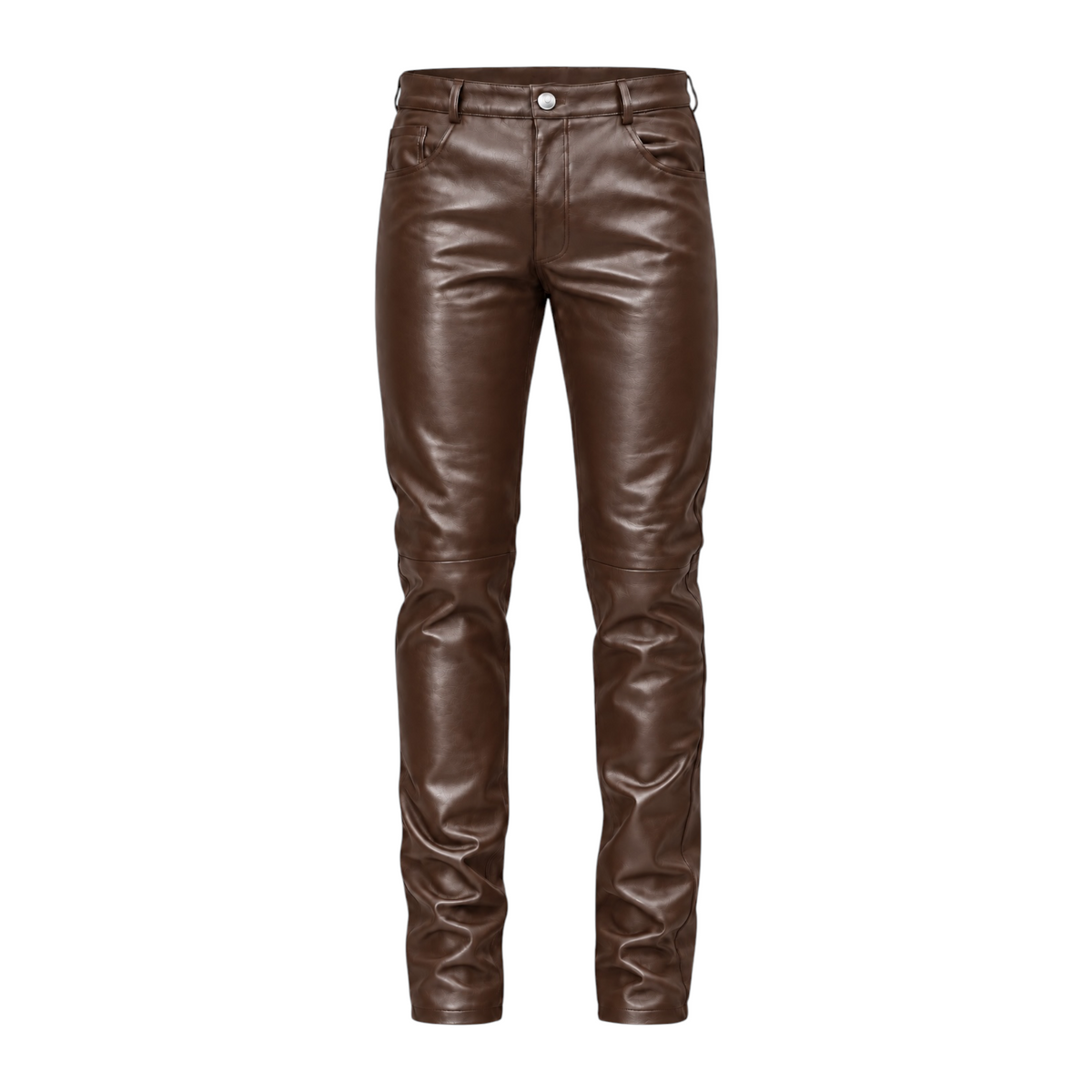 Slim Fit Shiny Leather Pants