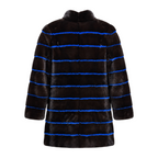 Full Skin Blue and Black Mink Combo Coat