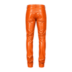 Slim Fit Shiny Leather Pants