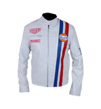 Steve McQueen's Le Mans White Leather Jacket for Men