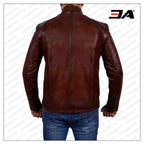 Genuine Dark Brown Leather Jacket Mens