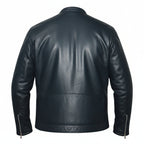 Racing Line Blue Leather Jacket for Men's