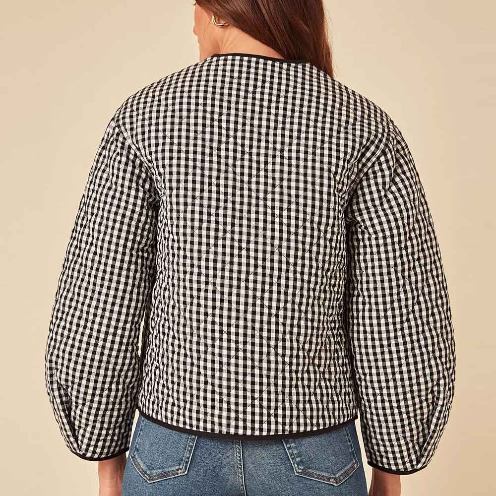 Gingham Jacket in Quilted Style