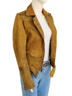Premium Avanzar Women’s Distressed Brown Leather Jacket