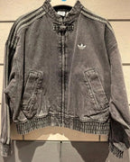 Grey Denim Jacket for Men | Oversized Bomber Jacket – XOVRA