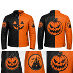 Split Harvest Men’s Pumpkin Cafe Racer Leather Jacket