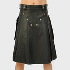 HANDMADE 100% GENUNE BLACK LEATHER KILT