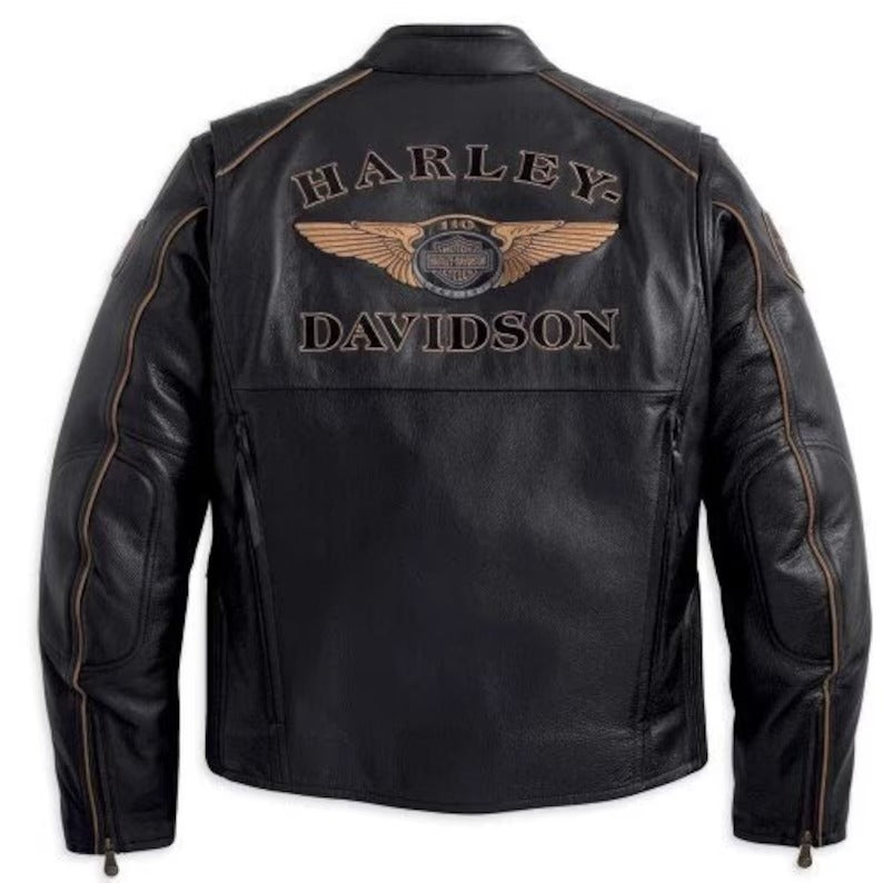 Harley Davidson Asylum Black Leather Biker Jacket