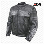 Men’s Harley Davidson Skull Cowhide Real Leather Motorcycle Jacket