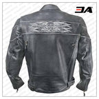 Men’s Harley Davidson Skull Cowhide Real Leather Motorcycle Jacket